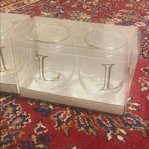 Elegant Gold Monogrammed Glass Set